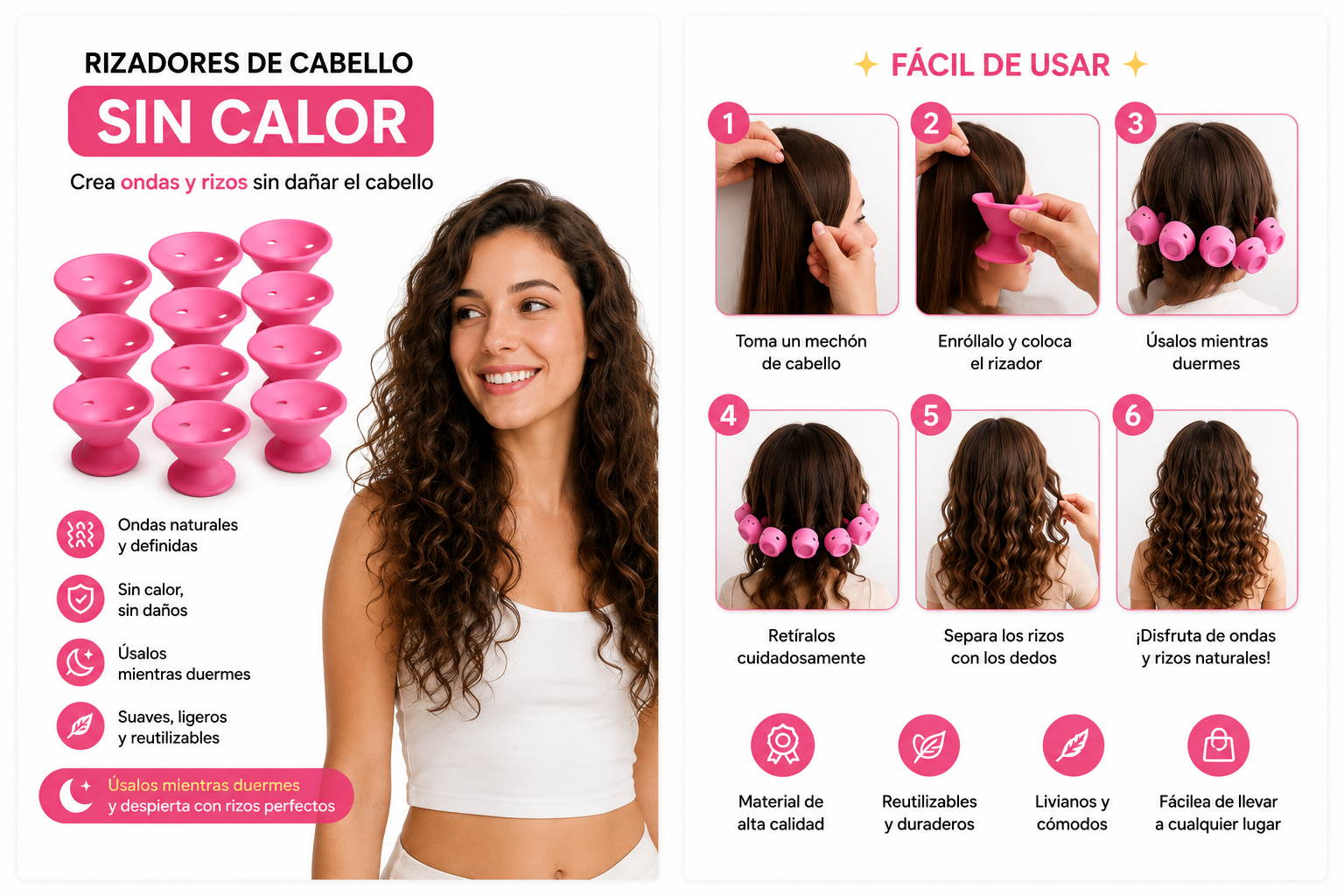Rizadores Sin Calor – Pack de 10 Unidades