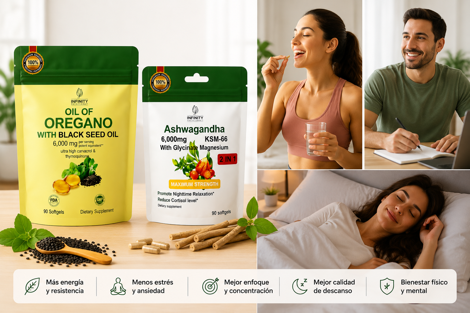 Combo Bienestar Integral 360° | Defensas, Estrés y Descanso Natural