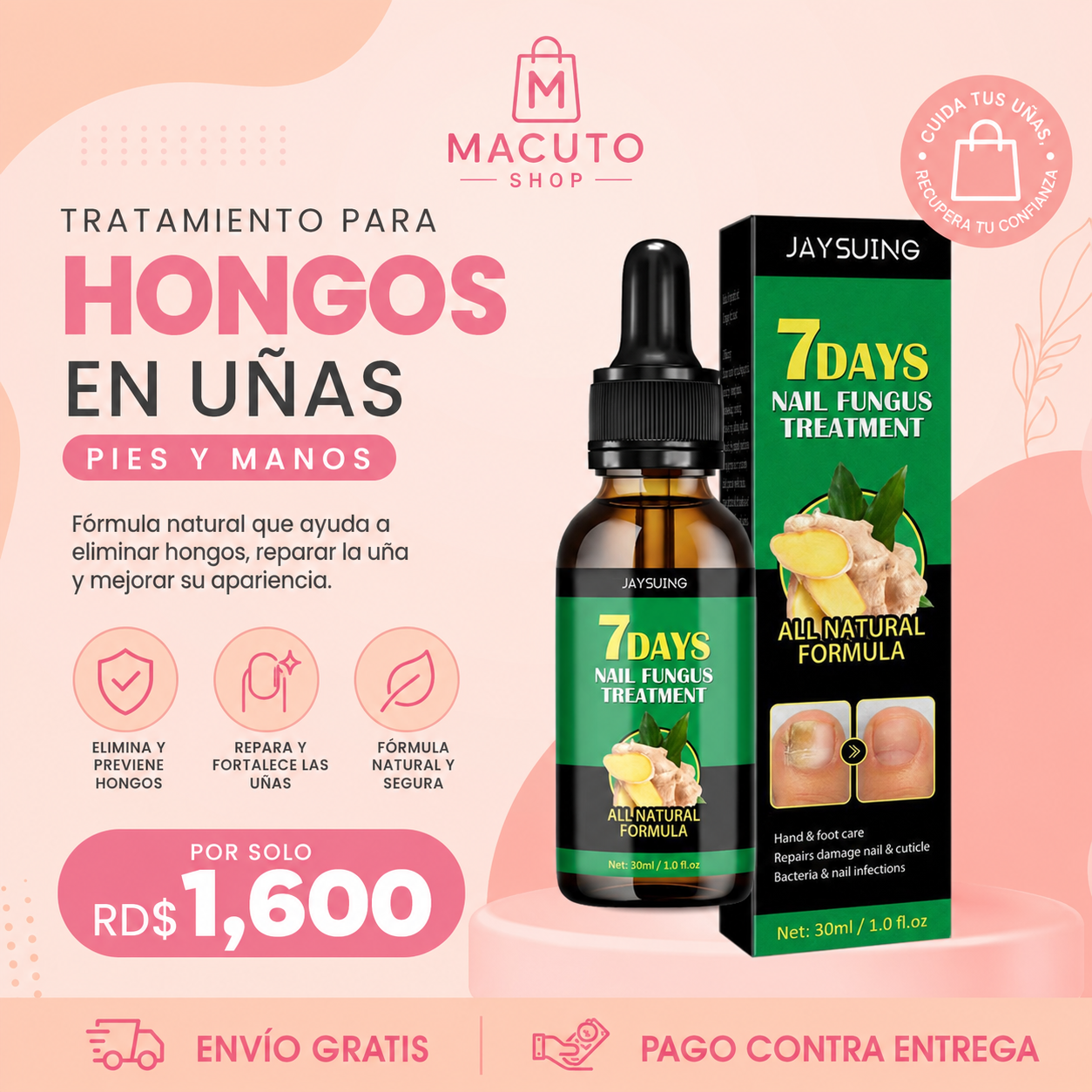 Tratamiento para Hongos en Uñas – Pies y Manos 30ml
