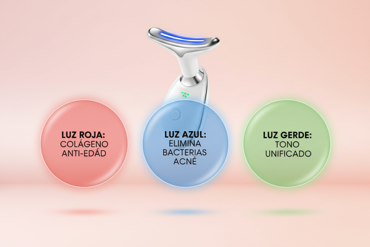 Masajeador LED - Infografía de beneficios